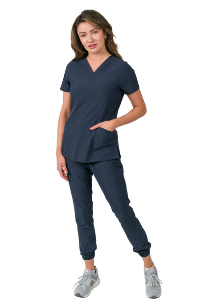 Medgear Olivia Women's 4 Pocket Top Gathered Jogger Pants Set