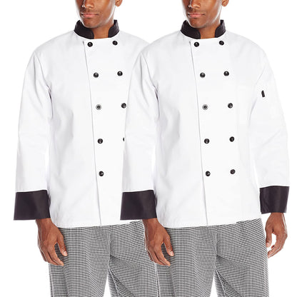 2-PACK Chef Code Executive Chef Coat with Black Trim Unisex