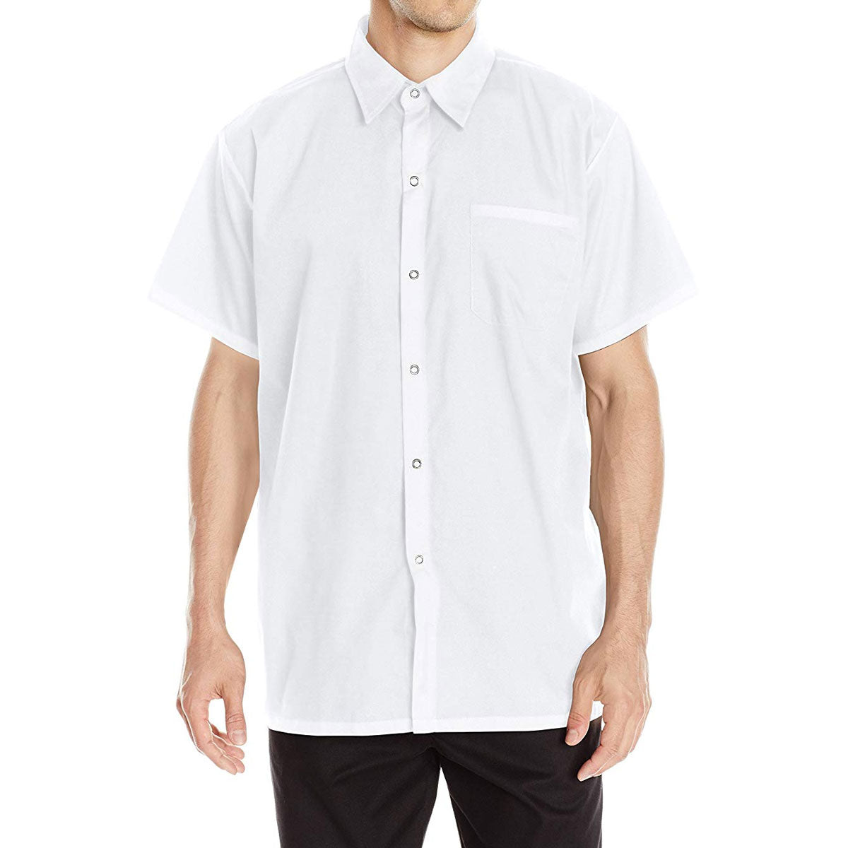 Chef Code Men’s Work Shirt with Snap Buttons and Chest Pocket