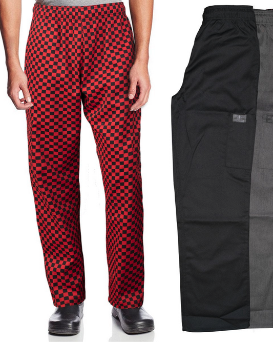 Chef Code Unisex Modern Fit Chef Pants with Cargo Pockets, Elastic Waist