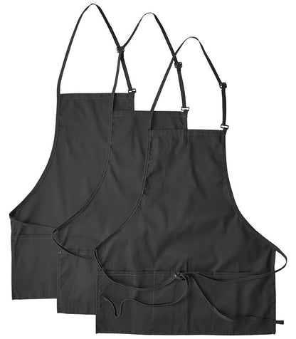 3-PACK Chef Code Adjustable Bib Apron 28" Long with 3 Pockets