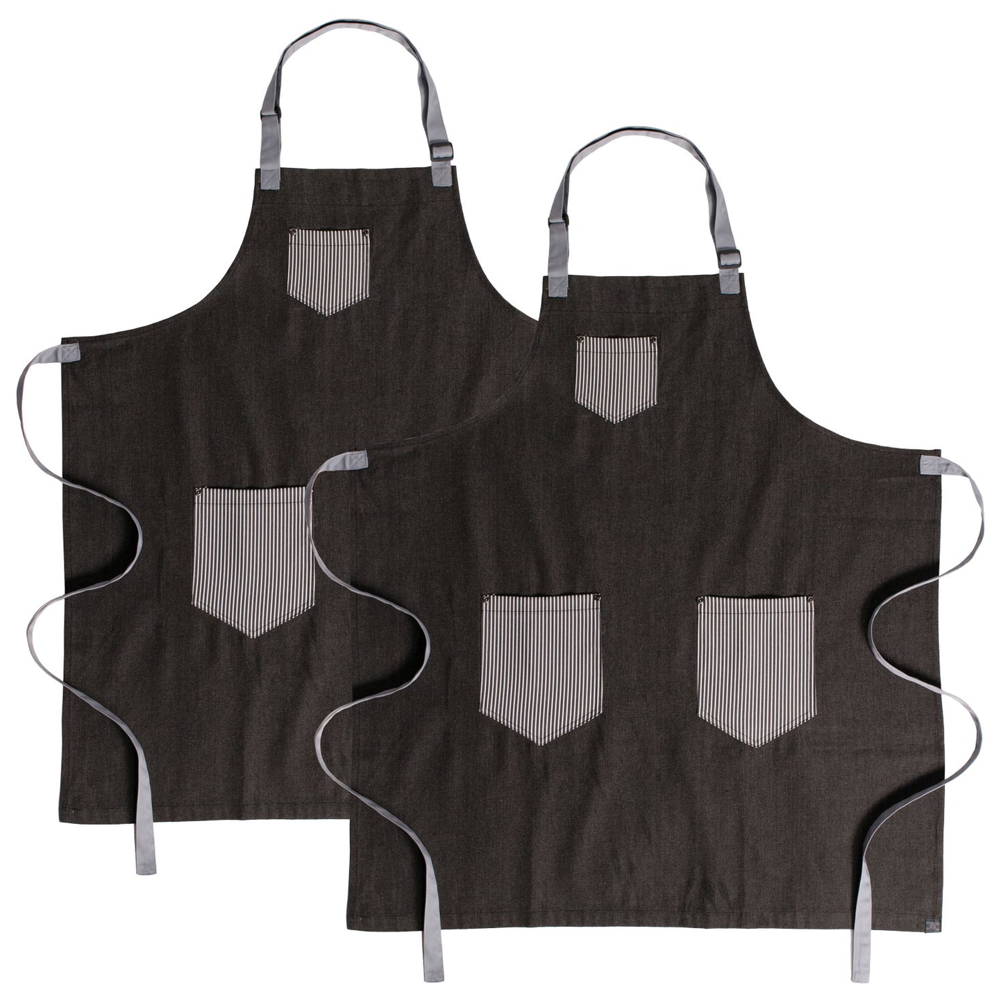 2-PACK Chef Code 34" Long Denim Apron with Adjustable Neck