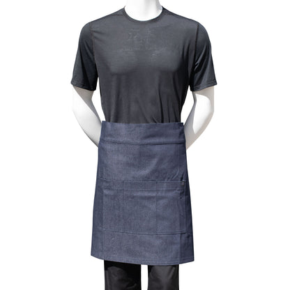 Chef Code 22" Denim Waist Apron with Large 3-section Pocket