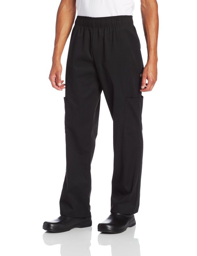 Dickies Unisex Baggy Cargo Chef Pants, Black