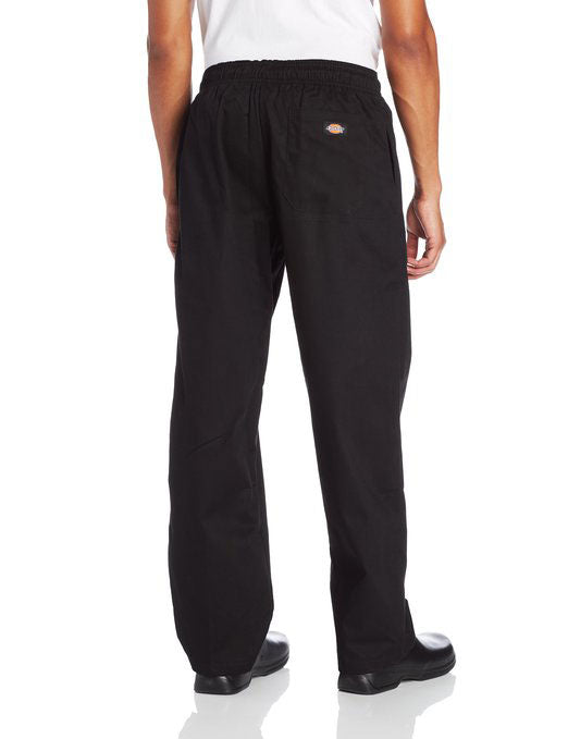 Dickies Men's Traditional Baggy Chef Pants with Zipper Fly, Black