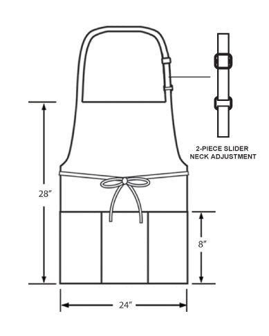 Dickies 3-Pack Adjustable Bib Apron 28"