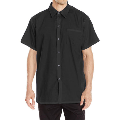 Chef Code Men’s Work Shirt with Snap Buttons and Chest Pocket