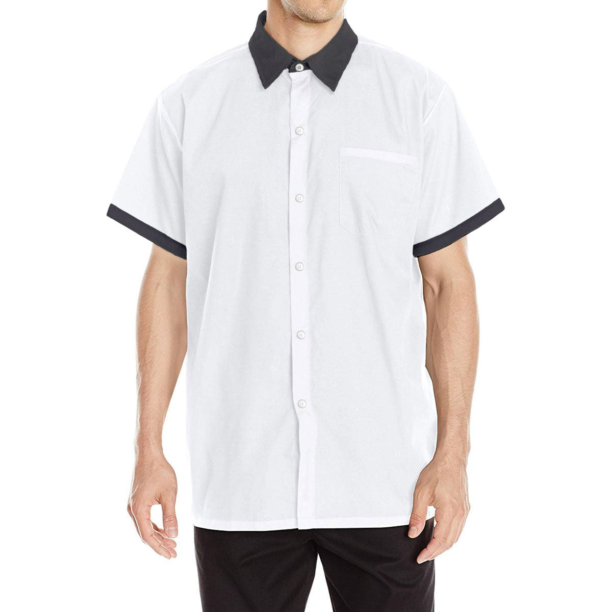 Chef Code Men’s Work Shirt with Snap Buttons and Chest Pocket