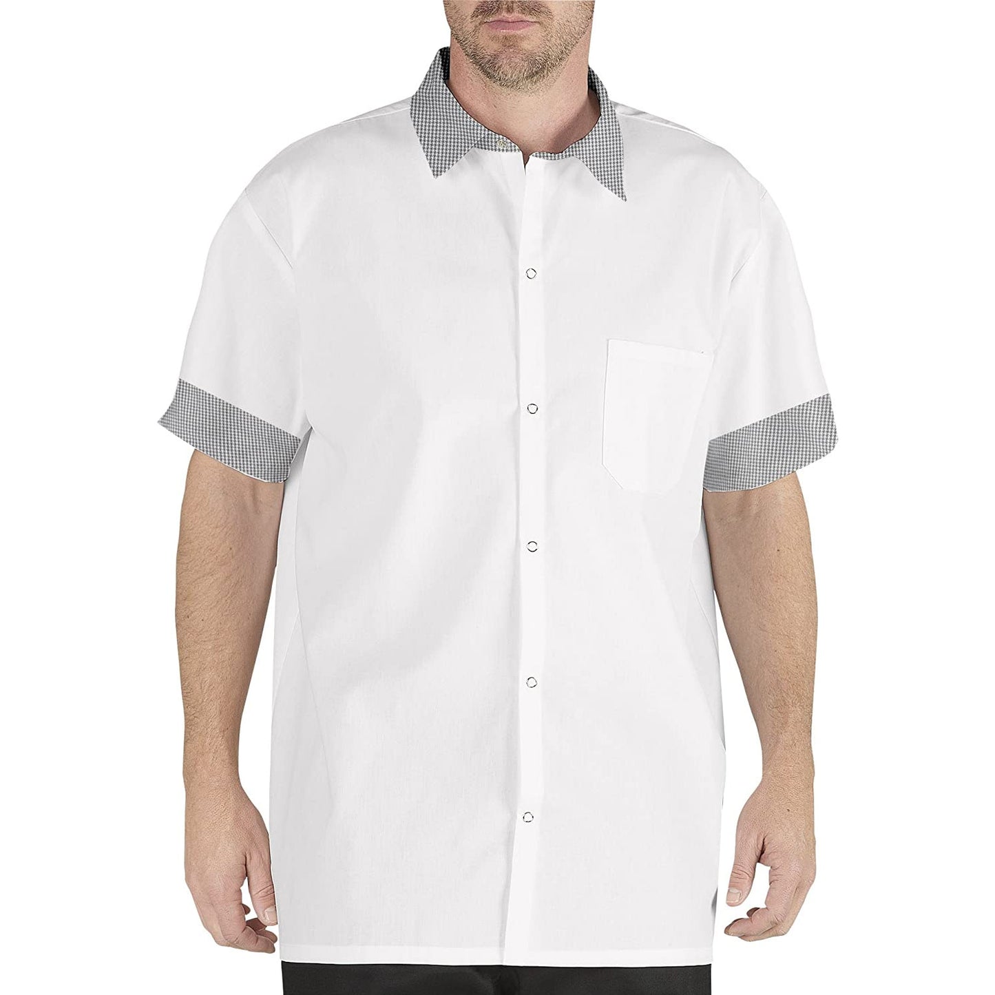 Chef Code Men’s Work Shirt with Snap Buttons and Chest Pocket